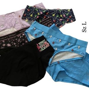 6 VS/Pink holiday Panties Brand New SZ L
